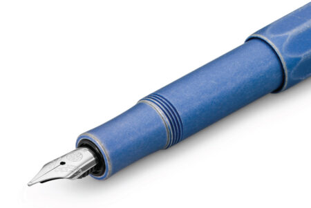Kaweco AL Sport Fountain Pen Stonewashed Blue Nib Close Up