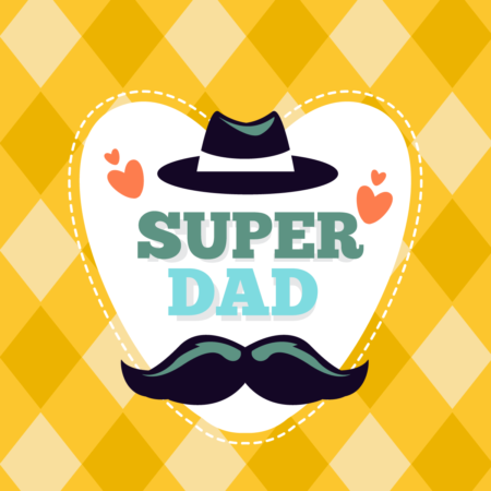 Fit Voucher for Dad with fedora hat and moustache