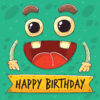 Birthday Gift Card with Smiley Monster