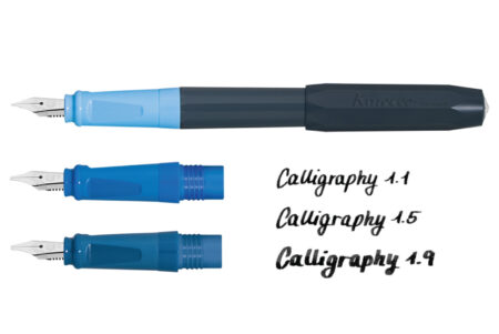 Kaweco PERKEO Calligraphy Set Blue Nib Sizes