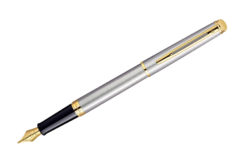 Waterman Hemisphere Stainless Steel Fountain Pen with Gold Trim
