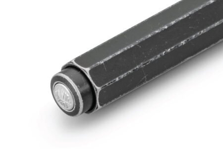 Kaweco AL Sport Ballpoint Pen - Stonewash Black Close Up Of The Push Button