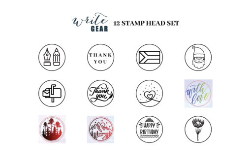 Wax Stamp 12 Head Sealing Set Illustrated Designs