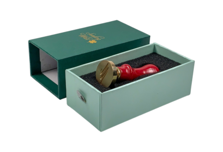 Write GEAR Wax Seal Stamp in Open Gift Box