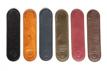 Write GEAR Leather Pen Sleeve with all colour options in a line