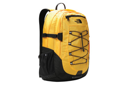 The North Face Borealis Classic Backpack - Yellow and Black. Picture of the whole bag from the front.