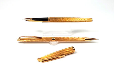 Waterman CF Moire Fountain Pen and Pencil Set - uncapped