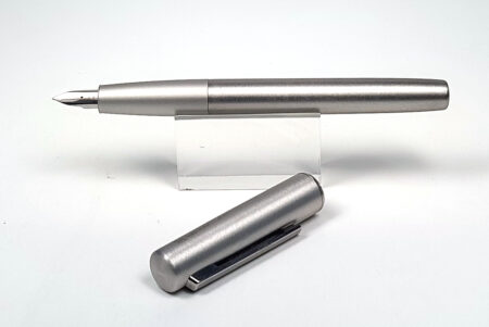 Lamy Aion Fountain Pen - Brushed Metal - Medium (Pre Loved) uncapped